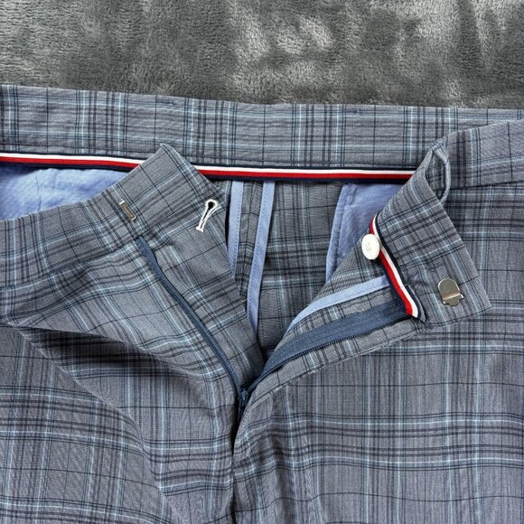 $95 Tommy Hilfiger Mens TH FlTommy Hilex Tate Plaid Dress Pants Black Grey 33X32 - Picture 4 of 9